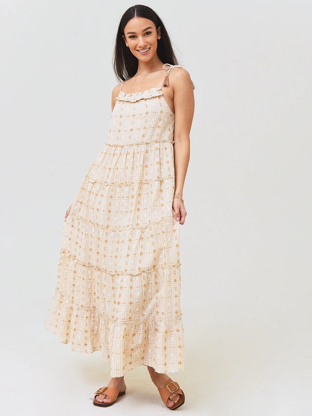 SAYLOR Women’s Bennett Dress in Wheat Size Medium